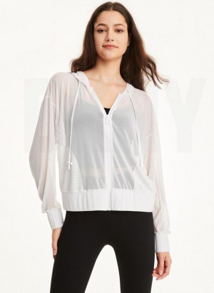 Beige DKNY Power Mesh Women's Jackets | USA-D1838