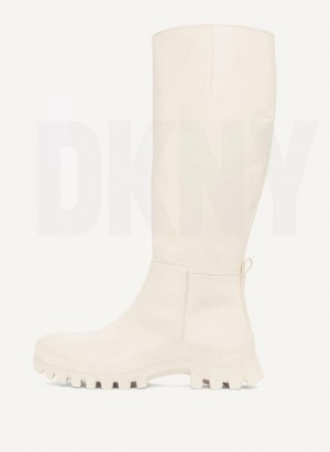 Beige DKNY Tall Lug Sole Shoes Boots | USA-D1819