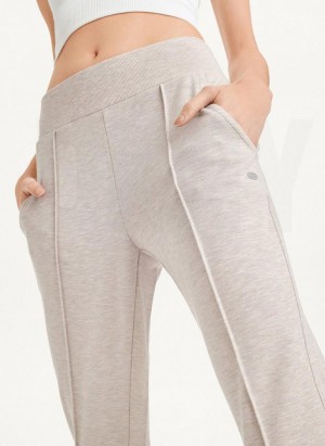 Beige DKNY Yoga Terry Pintuck Women's Joggers | USA-D0574