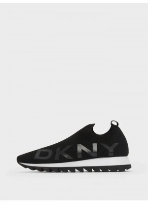 Black DKNY Azer - Slip On Runner Shoes Sneakers | USA-D0898
