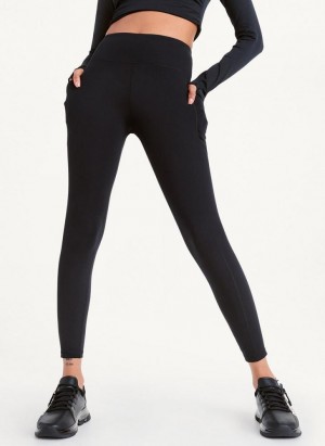 Black DKNY Balance High Waist Women's Leggings | USA-D1309