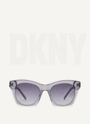 Black DKNY Cat Eye Women's Sunglasses | USA-D0920