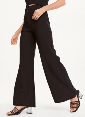 Black DKNY Crinkle Dressing Women's Pants | USA-D0816