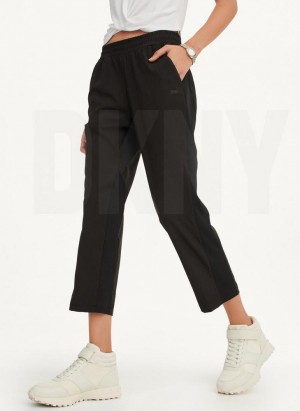 Black DKNY Cropped Cigarette Women's Pants | USA-D0511