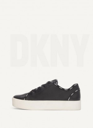 Black DKNY Dkny Court Shoes Sneakers | USA-D0533