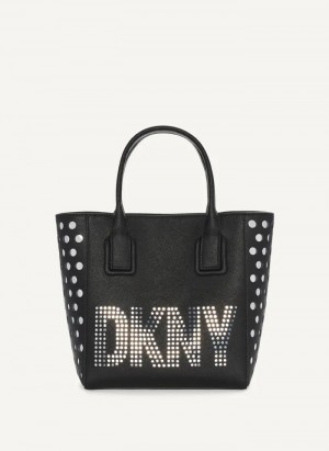 Black DKNY Essex Saffiano Small Bags Tote Bags | USA-D0641