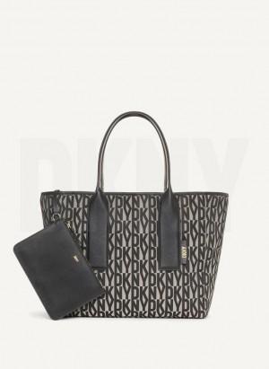 Black DKNY Grayson Large Bags Tote Bags | USA-D0964