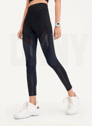 Black DKNY High Waisted Moto Tight Women's Leggings | USA-D0507