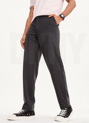 Black DKNY Knit Texture Men's Pants | USA-D1528