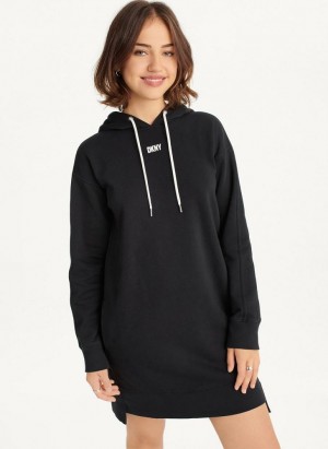 Black DKNY Long Sleeve Sneaker Women's Dresses | USA-D1270