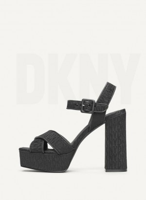 Black DKNY Margot Shoes Heels | USA-D1835