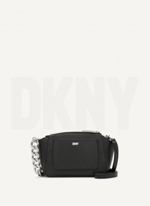 Black DKNY Mini Dome Bags Crossbody Bags | USA-D0872