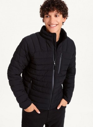 Black DKNY Packable Men's Puffer Jacket | USA-D1711