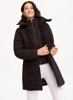Black DKNY Packable Vestie Walker Women's Coats | USA-D1925