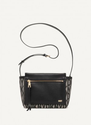 Black DKNY Pax Bags Crossbody Bags | USA-D0535