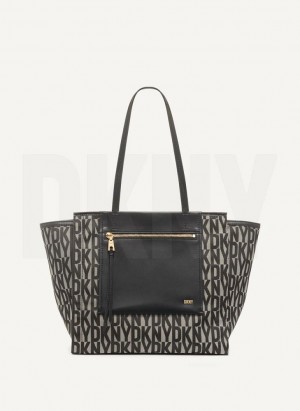 Black DKNY Pax Large Bags Tote Bags | USA-D1438