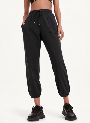 Black DKNY Pigment Washed Women's Joggers | USA-D0806