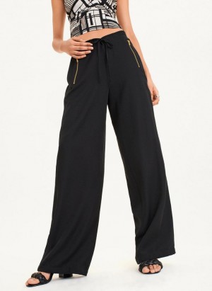 Black DKNY Pull On Drawstring Women's Pants | USA-D0308