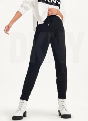 Black DKNY Pull On Women's Joggers | USA-D0146