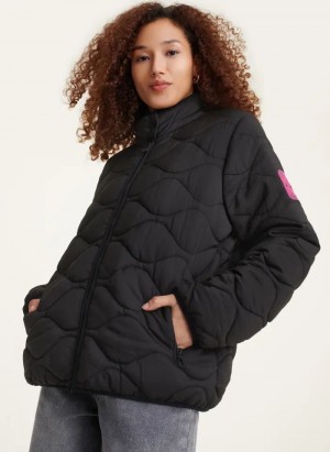 Black DKNY Quilted Packable Women's Jackets | USA-D0522