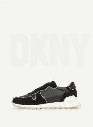 Black DKNY Runner Men's Sneakers | USA-D1107