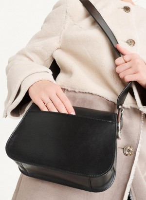 Black DKNY Saddle Bags Shoulder Bags | USA-D0129