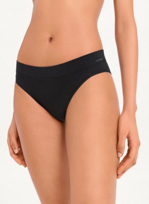 Black DKNY Seamless Litewear Rib Bikini Women's Panties | USA-D1667