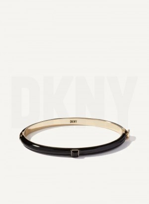 Black DKNY Square Stone Women's Bangle | USA-D0540