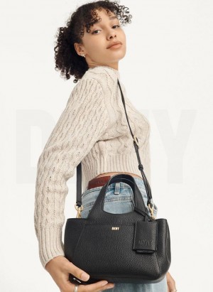 Black DKNY The Mini Effortless Tote Bags Crossbody Bags | USA-D1522