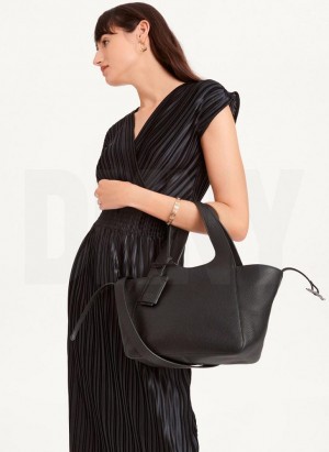 Black DKNY The Small Effortless Tote Bags Crossbody Bags | USA-D1383