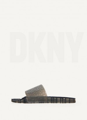Black DKNY Tinzli Jelly Shoes Slides | USA-D1303