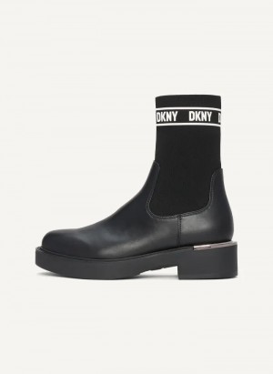 Black DKNY Tully Slip On Shoes Boots | USA-D1840