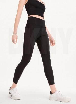 Black DKNY Ultra Compression High Waisted Tight Women's Leggings | USA-D1805