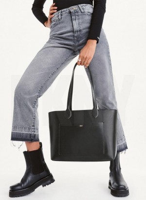 Black / Gold DKNY Ines Bags Tote Bags | USA-D1470