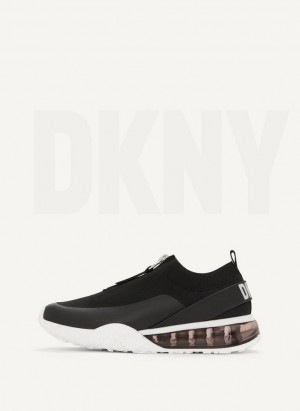 Black / Silver DKNY Kadia Shoes Sneakers | USA-D1966
