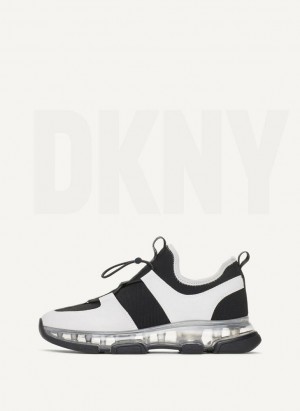 Black / White DKNY Tace Slip On Shoes Sneakers | USA-D0865