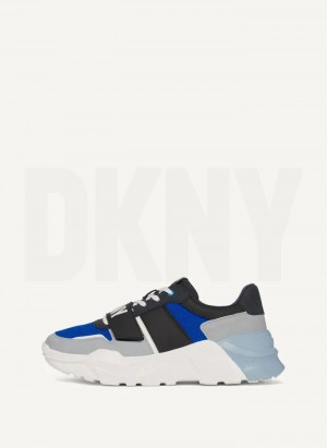 Blue DKNY Essex Men's Sneakers | USA-D1461