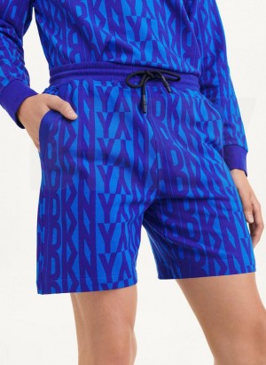Blue DKNY Exploded Logo Men's Shorts | USA-D1979