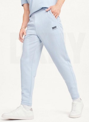 Blue DKNY French Terry Men's Pants | USA-D0257