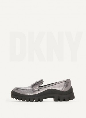 Blue Grey DKNY Lug Sole Shoes Loafers | USA-D0311
