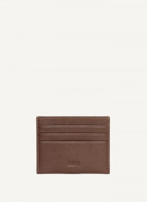 Brown DKNY Card Case Men's Wallets | USA-D1895