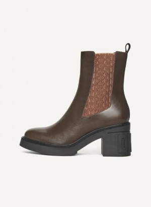 Brown DKNY Charlotte Chelsea Shoes Boots | USA-D1056