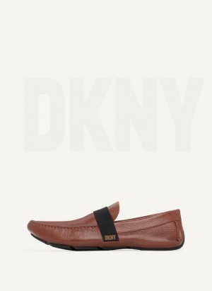 Brown DKNY Modern Strap Driver Men's Sneakers | USA-D1068