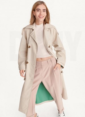 Brown DKNY Oversized Trench With Inner Details Women's Coats | USA-D1553