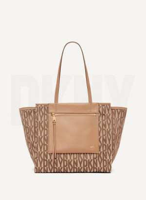Brown DKNY Pax Large Bags Tote Bags | USA-D0349