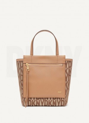 Brown DKNY Pax North-South Bags Tote Bags | USA-D1299