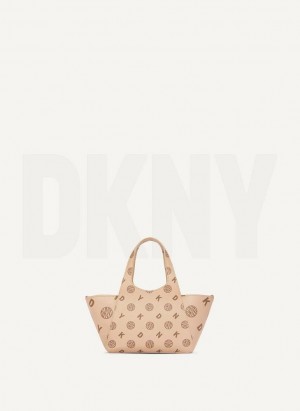 Brown DKNY The Mini Logo Effortless Bags Tote Bags | USA-D0134