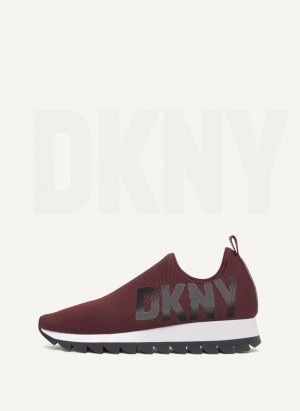Burgundy DKNY Azer Slip On Shoes Sneakers | USA-D1728