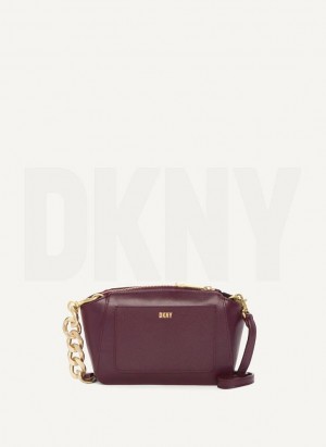 Burgundy DKNY Mini Dome Bags Crossbody Bags | USA-D1656
