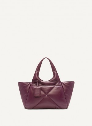 Burgundy DKNY The Medium Quilt Effortless Bags Tote Bags | USA-D1101